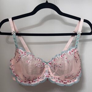 NWT Victoria Secret Dream Angels Push Up without Padding Sheer Pink / Blue Bra